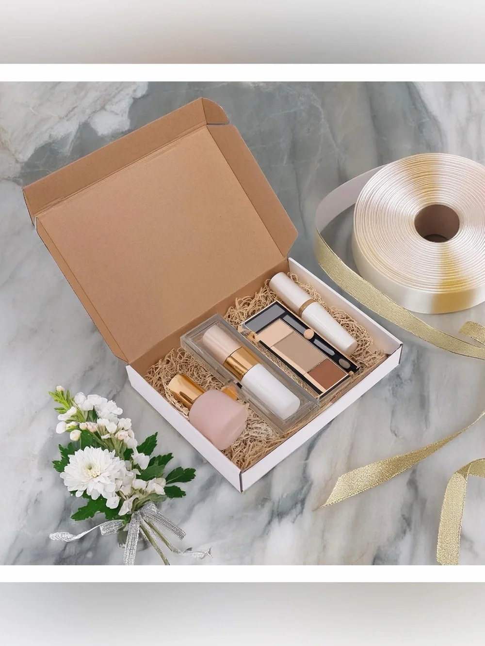 13x10x2 Shipping Boxes Set of 12, White Corrugated Cardboard Mailer Box